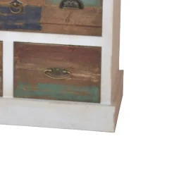 Shabby Design Kommode Leona in Weiß Bunt^Wohnen Outlet