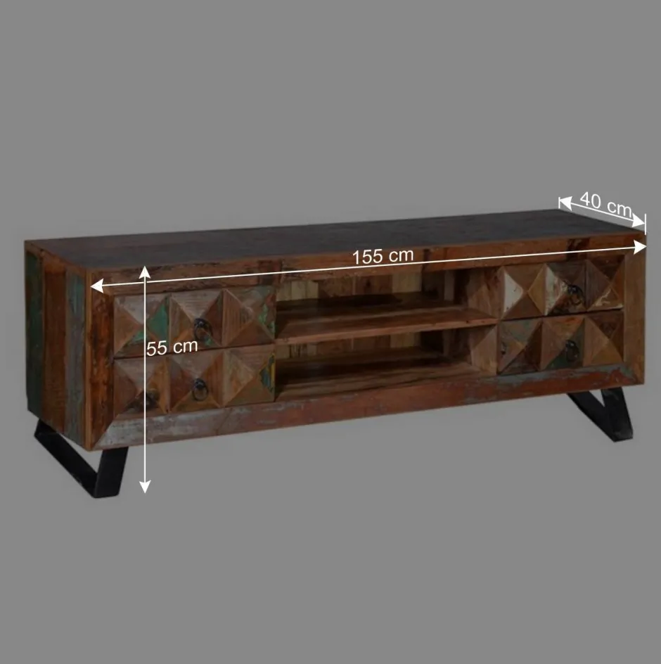 Wohnen Shabby Design TV Board aus Recyclingholz - Zeremonia