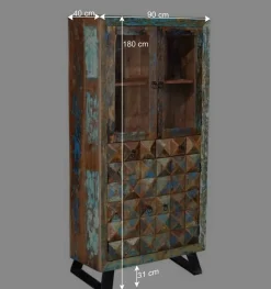 Shabby Design Vitrine aus Recyclingholz - Zeremonia^Wohnen Hot