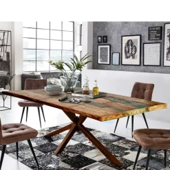 Shabby Designtisch aus Recyclingholz Bunt - Montesa^Wohnen New