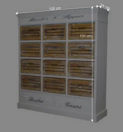 Wohnen Shabby Schuhschrank Calavon in Weiß