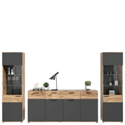 Sideboard & zwei Vitrinenschränke Set - Lucios (dreiteilig)^Wohnen