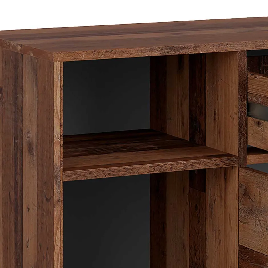 Wohnen Sideboard in Altholz Optik & Anthrazit - Bosco