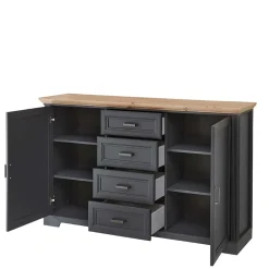 Sideboard in Dunkelgrau und Eiche - Joe^Wohnen Discount