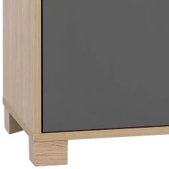 Wohnen Sideboard in Eiche Hell NB & Dunkelgrau - Dranico