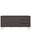 Wohnen Sideboard in Grau & Gold - Tajibo