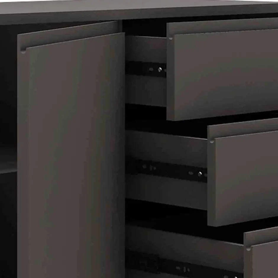 Wohnen Sideboard in Grau & Gold - Tajibo