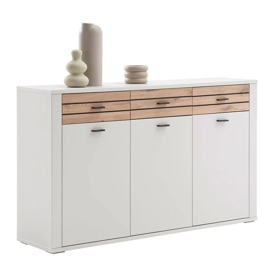 Sideboard in Lichtgrau mit Wildeiche - Ballina^Wohnen Online