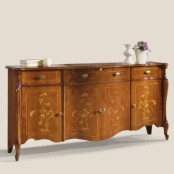 Wohnen Sideboard in Nussbaum mit Ranken Dekor - Carlenna