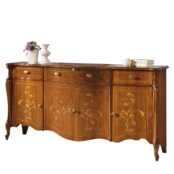 Wohnen Sideboard in Nussbaum mit Ranken Dekor - Carlenna