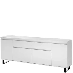 Wohnen Sideboard in Weiß mit Schwarz - Atela