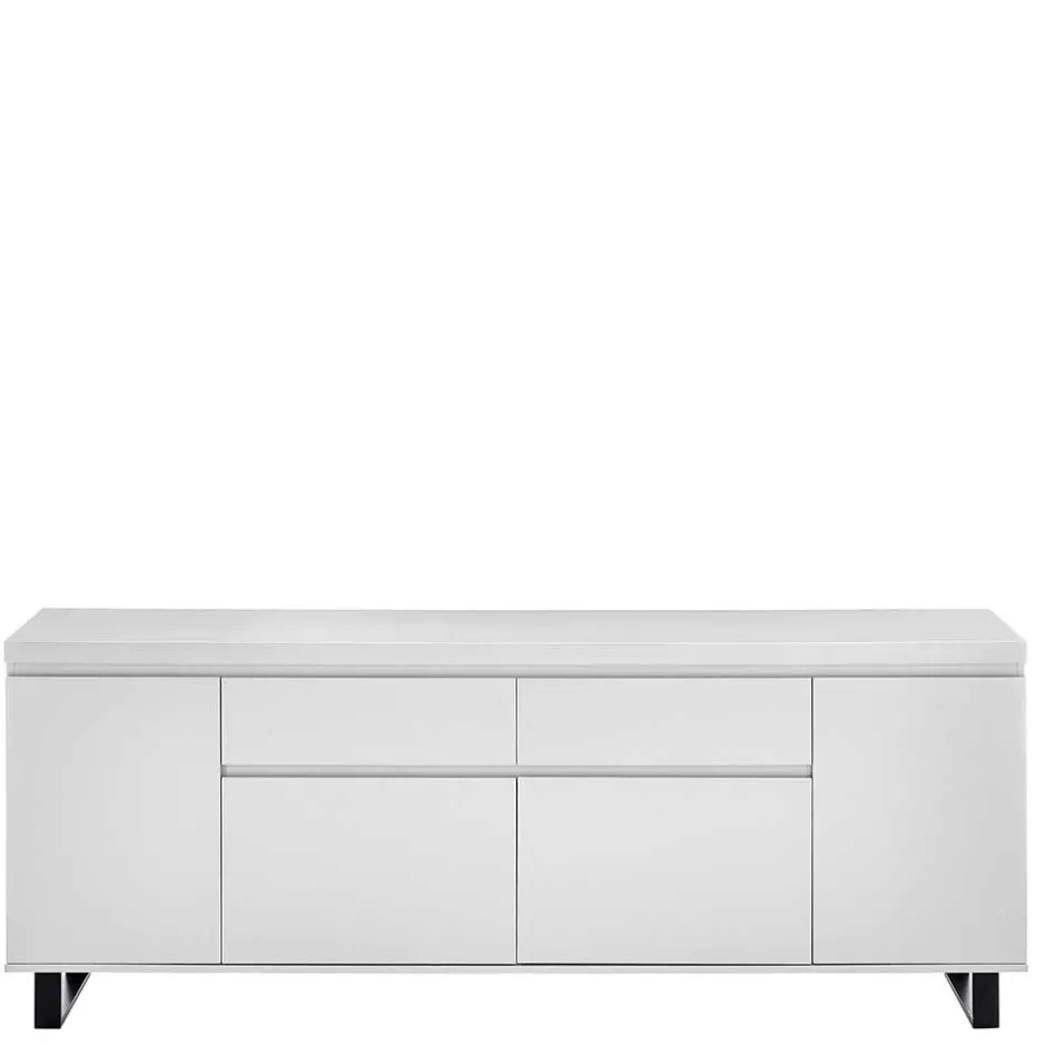 Wohnen Sideboard in Weiß mit Schwarz - Atela