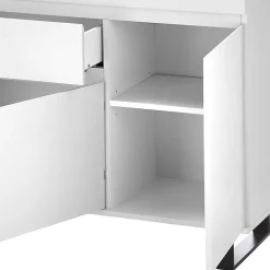 Wohnen Sideboard in Weiß mit Schwarz - Atela