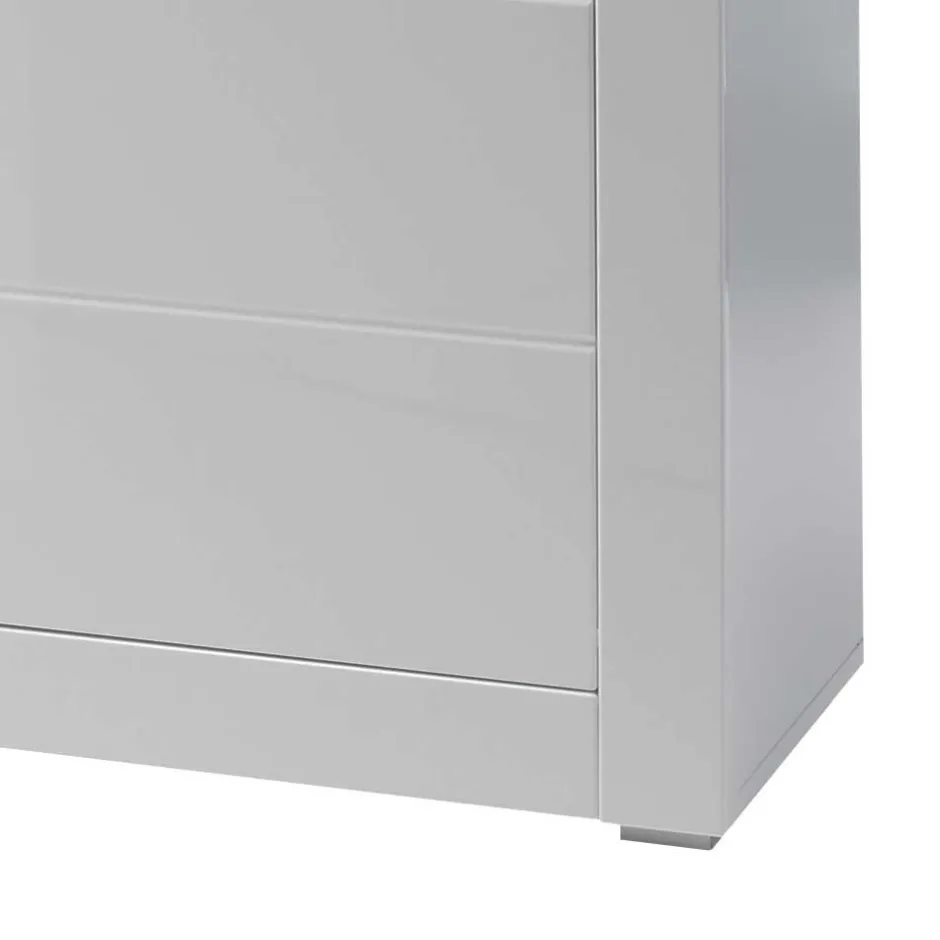 Sideboard mit 3 gedämpften Türen Mextra in Weiß Hochglanz^Wohnen