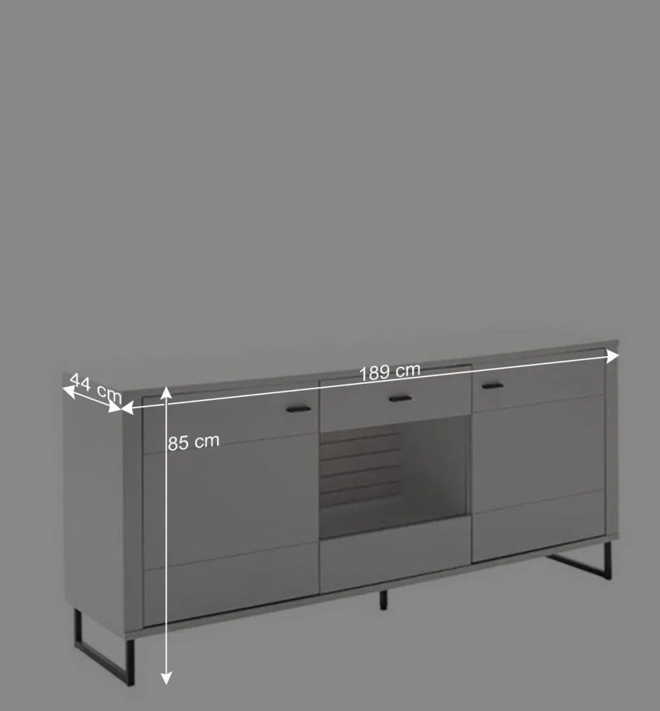 Wohnen Sideboard mit Glaseinsatz modern - Varzino