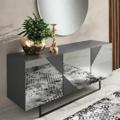 Wohnen Sideboard mit rauchgrauem Spiegelglas - Razepta