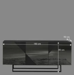 Wohnen Sideboard mit rauchgrauem Spiegelglas - Razepta