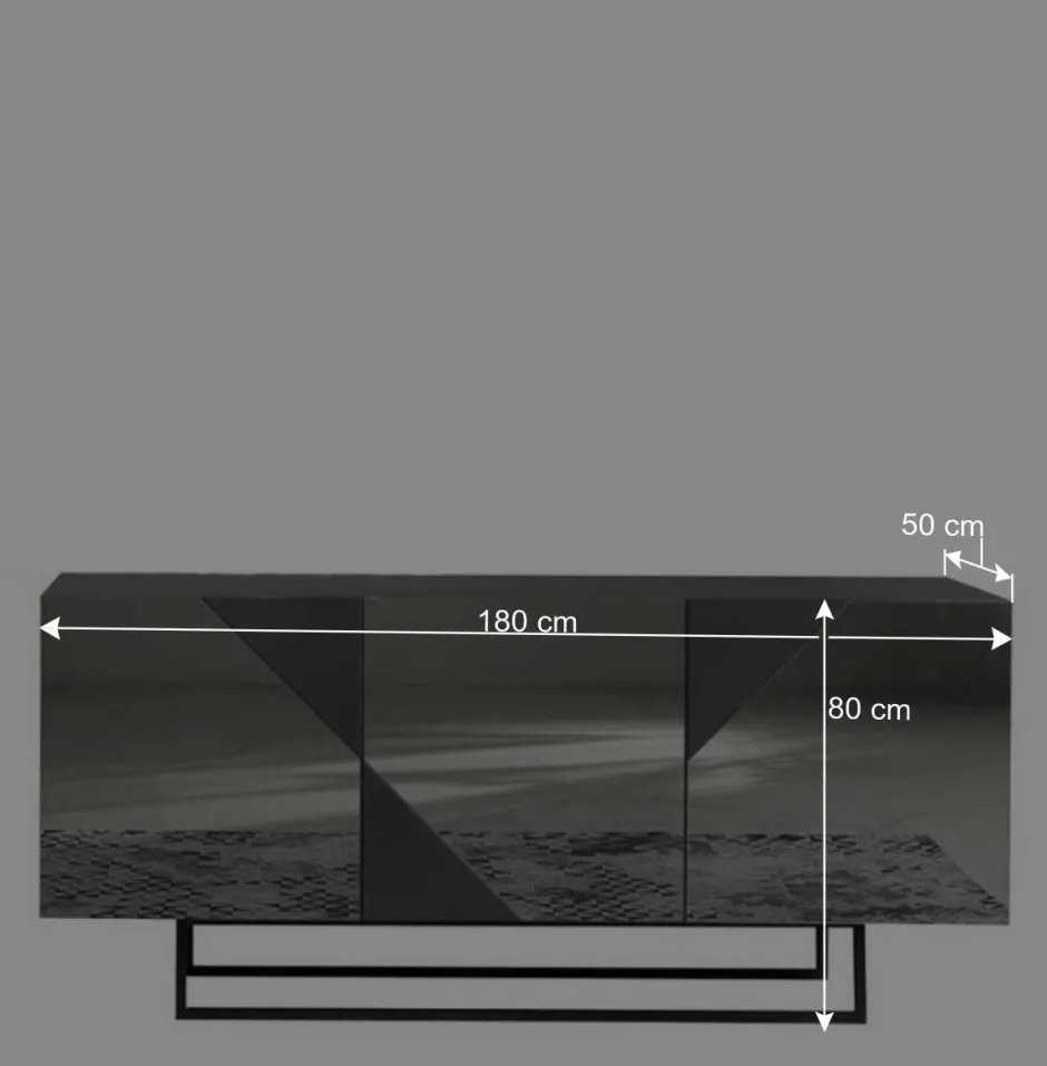 Wohnen Sideboard mit rauchgrauem Spiegelglas - Razepta