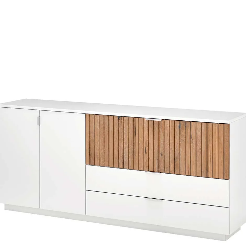 Wohnen Sideboard mit Sockel in Weiß - Miloris