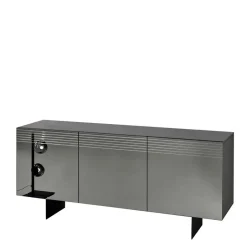Wohnen Sideboard mit Spiegelglas Front in Rauchgrau - Tyron
