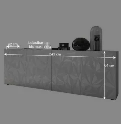 Sideboard mit Türen in Weiß hochglänzend - Vovasoma^Wohnen