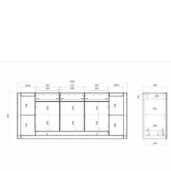 Wohnen Sideboard mit vier offenen Fächern - Adejano