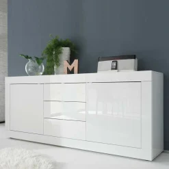 Wohnen Sideboard Sogno in Hochglanz Weiß