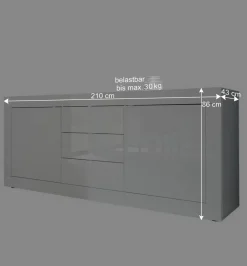 Wohnen Sideboard Sogno in Hochglanz Weiß