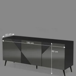 Wohnen Sideboard teilweise mit Spiegelglas beschichtet - Razepta I