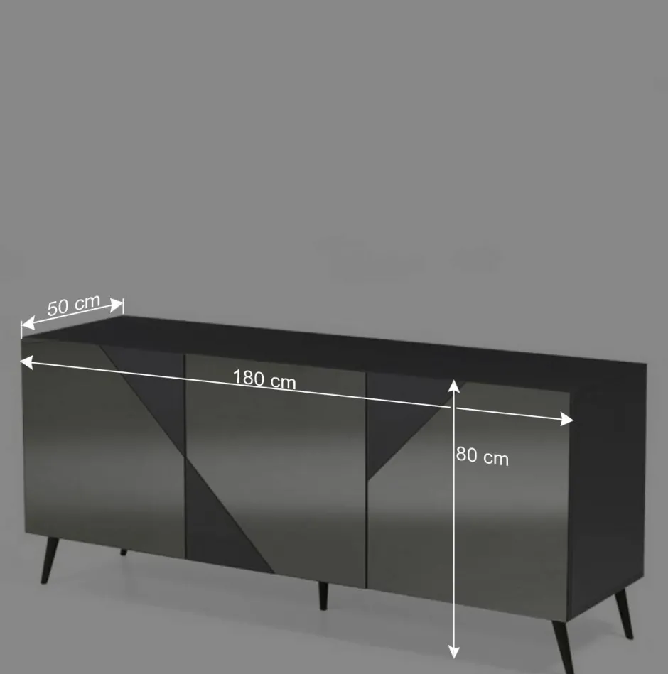 Wohnen Sideboard teilweise mit Spiegelglas beschichtet - Razepta I