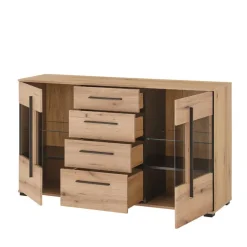 Wohnen Sideboard Vitrine in Eiche Dekor - Brocus