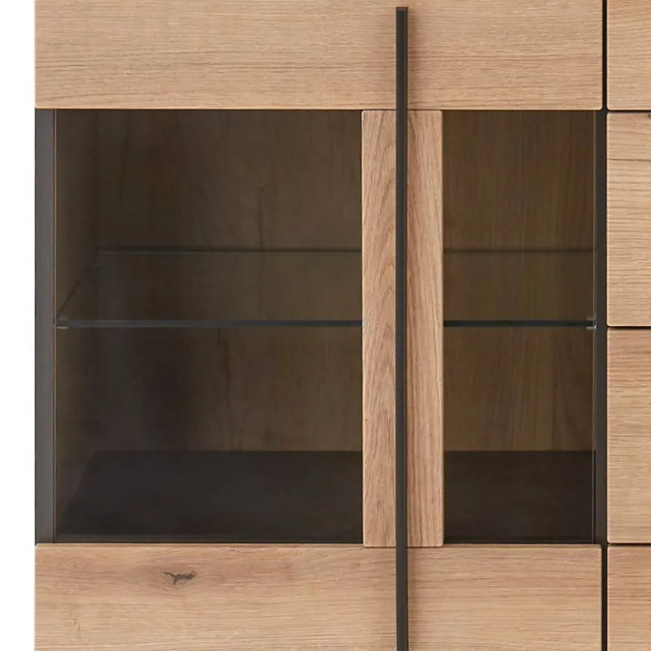 Wohnen Sideboard Vitrine in Eiche Dekor - Brocus