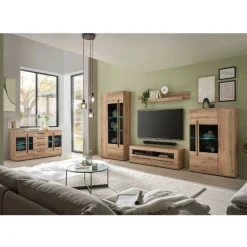 Wohnen Sideboard Vitrine in Eiche Dekor - Brocus