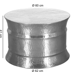 Wohnen Silberfarbener Couchtisch aus Aluminium - Lucaz
