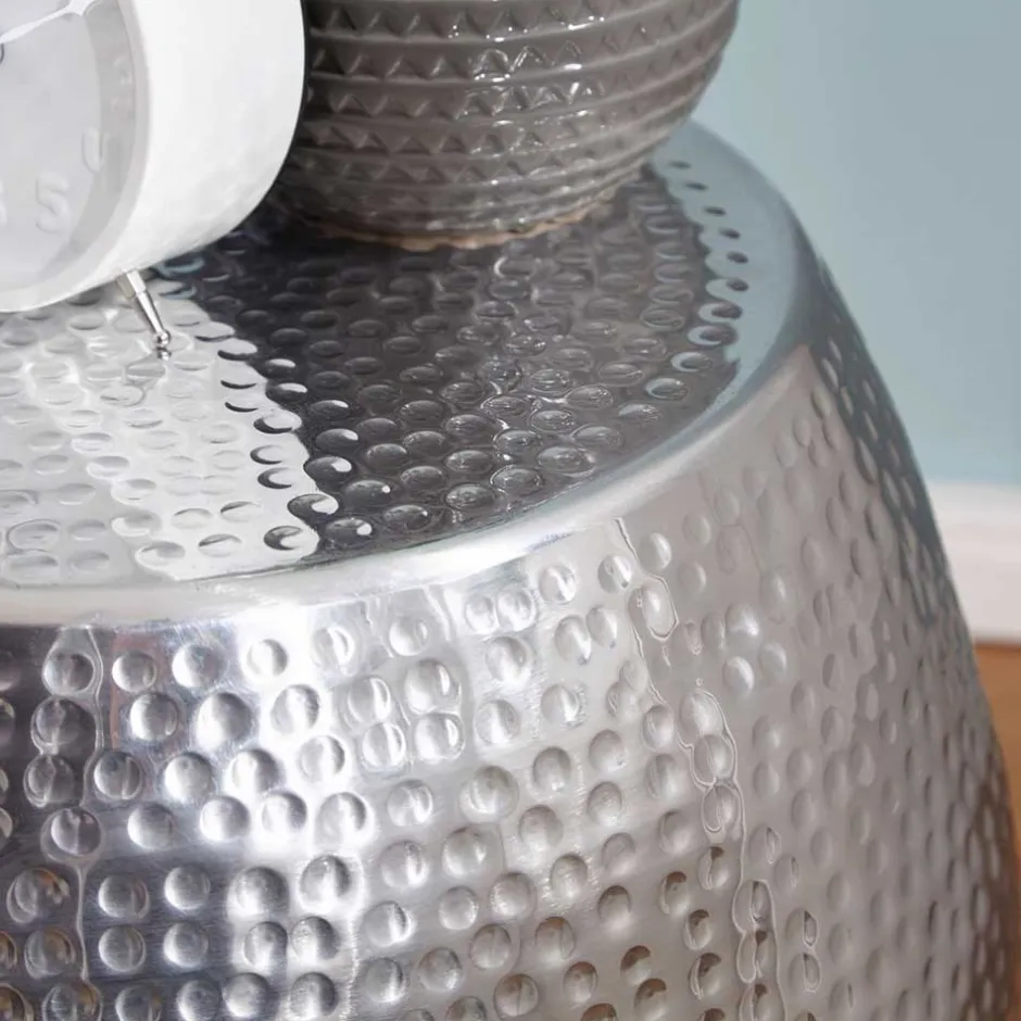 Wohnen Silberner Beitisch aus Aluminium - Moyico