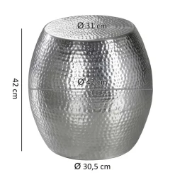 Wohnen Silberner Beitisch aus Aluminium - Moyico