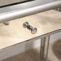 Kinder Wohnen Silberner Schreibtisch mit Verspiegelung - Adda