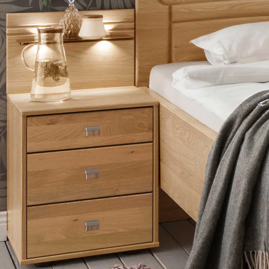 Wohnen Singlebett & Nachtkommode Kombi Set - Emdsiva (zweiteilig)