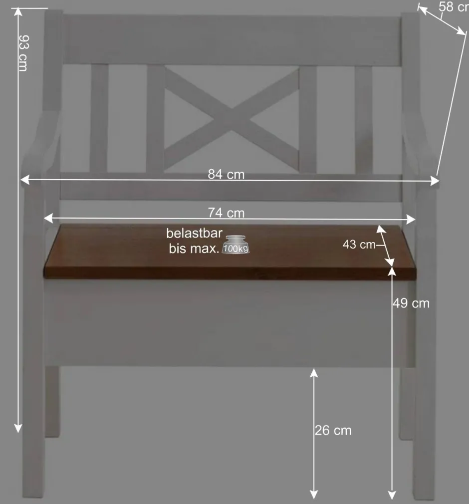 Sitzbank Barlad in Weiß Bernsteinfarben^Wohnen Hot