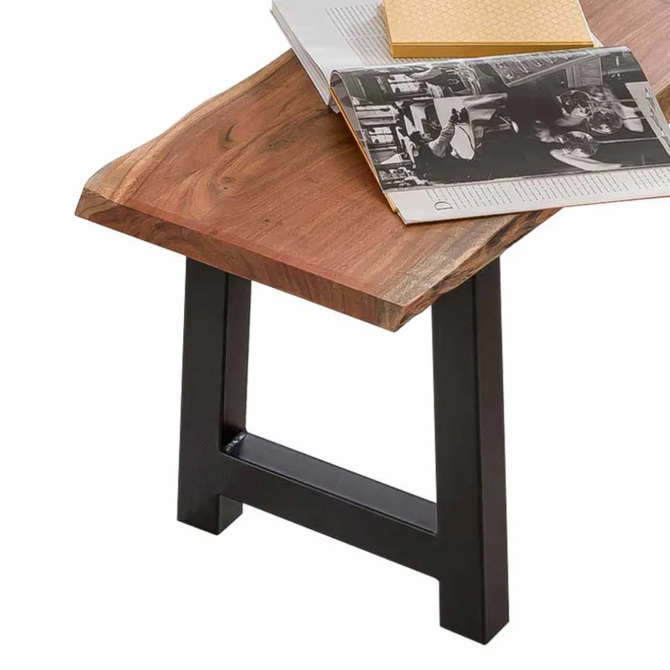 Sitzbank Sadello mit Baumkante Akazie massiv^Wohnen