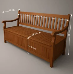 Wohnen 3-Sitzer Garten Bank mit Truhe - Durai