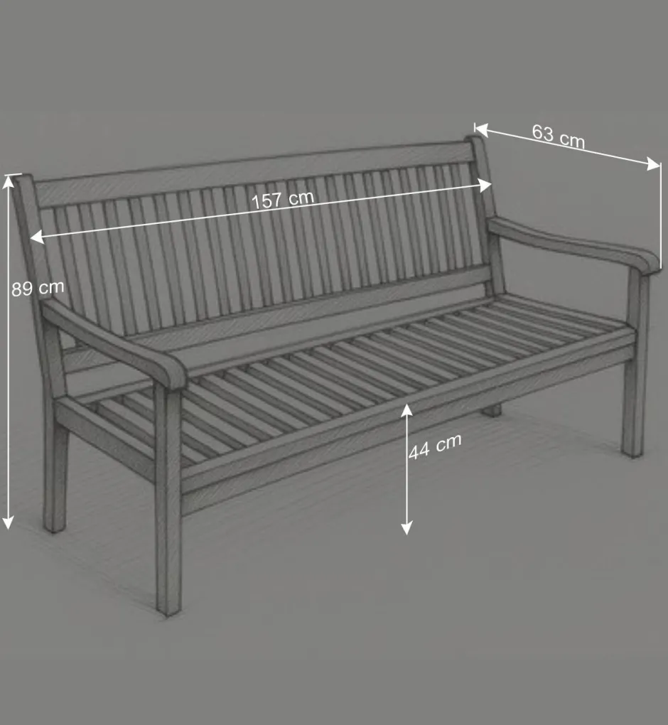Wohnen 3-Sitzer Gartenbank Leggera aus Akazie massiv