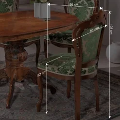 Sitzgruppe im Barockstil Magari mit 5 Polsterstühlen (sechsteilig)^Wohnen Clearance