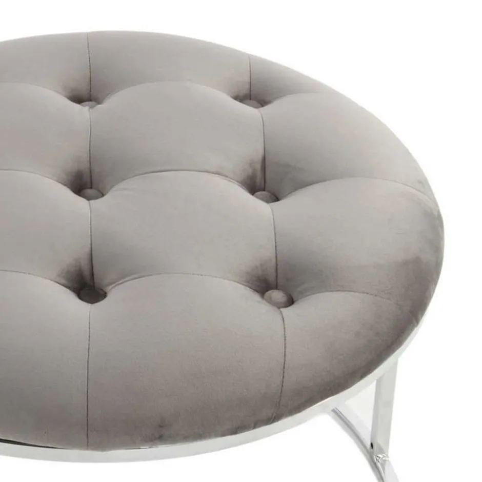 Sitzhocker Duo in Grau mit Silber - Vainy (zweiteilig)^Wohnen Outlet