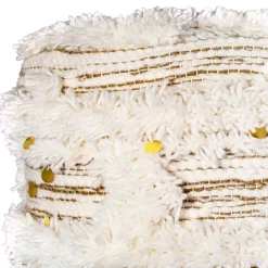 Wohnen Sitzhocker in Creme mit Khaki - Clarina