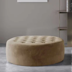 Sitzhocker in Hellbraun Samtbezug - Monzana^Wohnen Hot