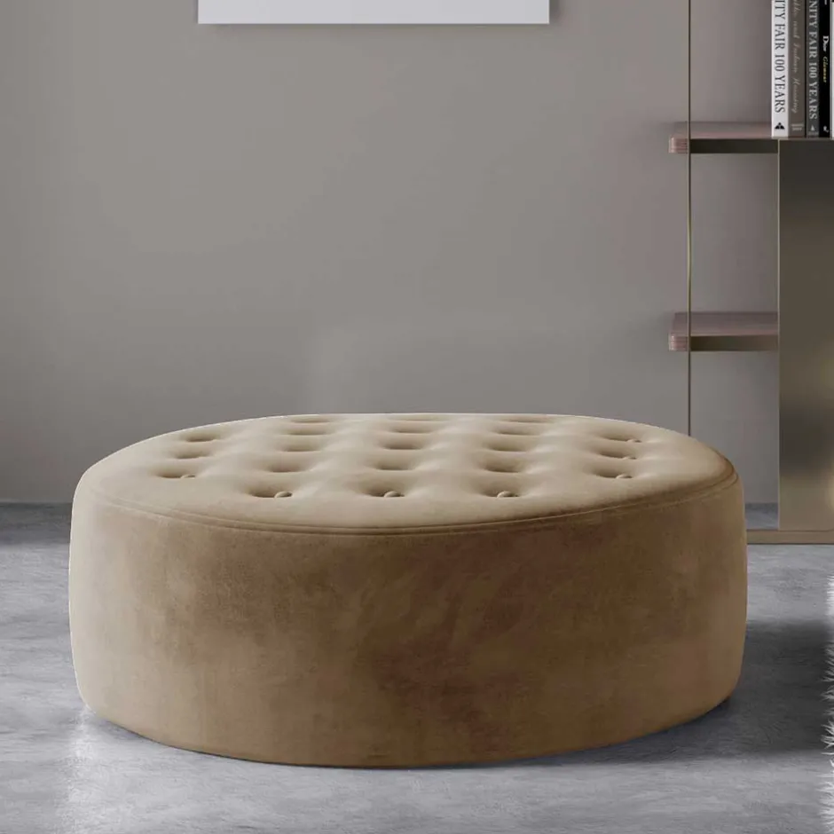 Sitzhocker in Hellbraun Samtbezug - Monzana^Wohnen Hot