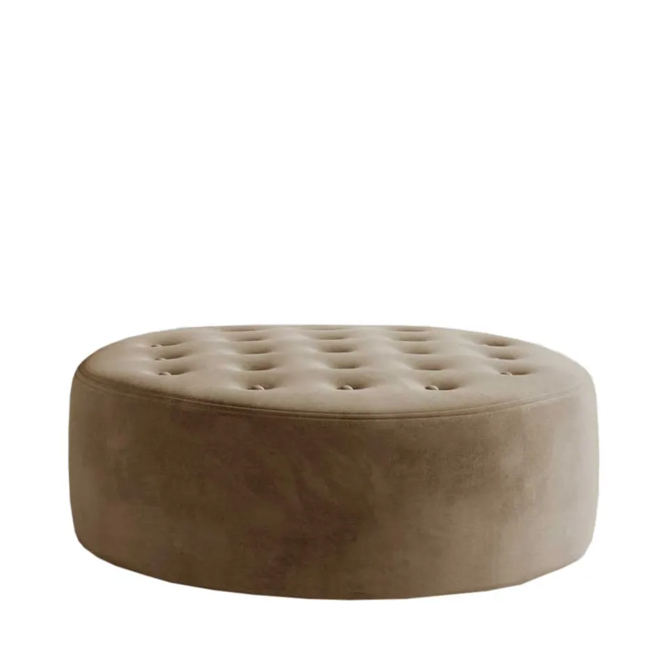 Sitzhocker in Hellbraun Samtbezug - Monzana^Wohnen Hot