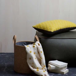 Wohnen Sitzhocker Pouf Zoika in Oliv Grün