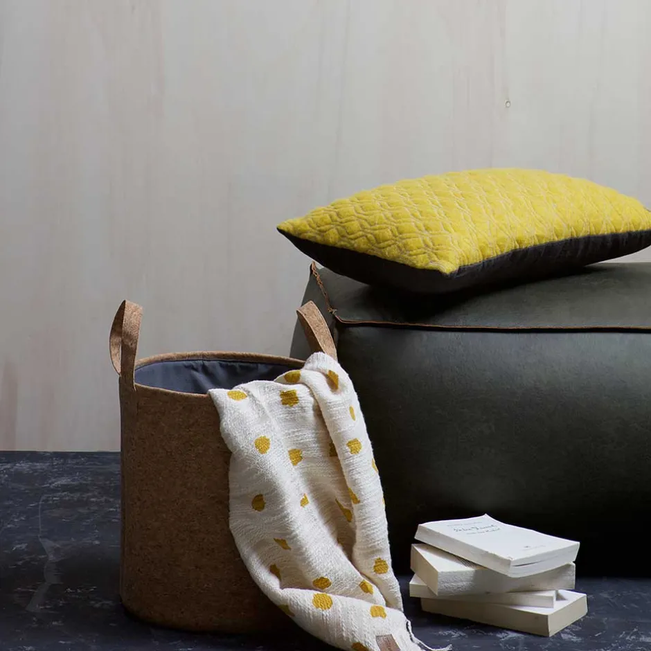 Wohnen Sitzhocker Pouf Zoika in Oliv Grün